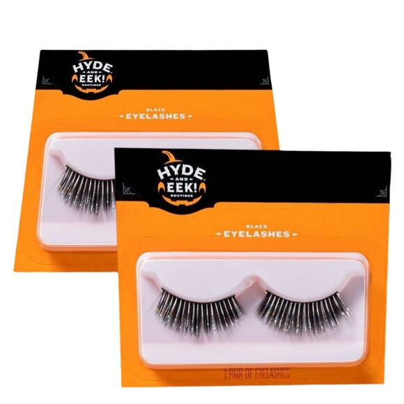 2-Pack Hyde & EEK! Boutique Halloween Fake Eyelashes – Blue & Silver Glitter - Picture 1 of 6